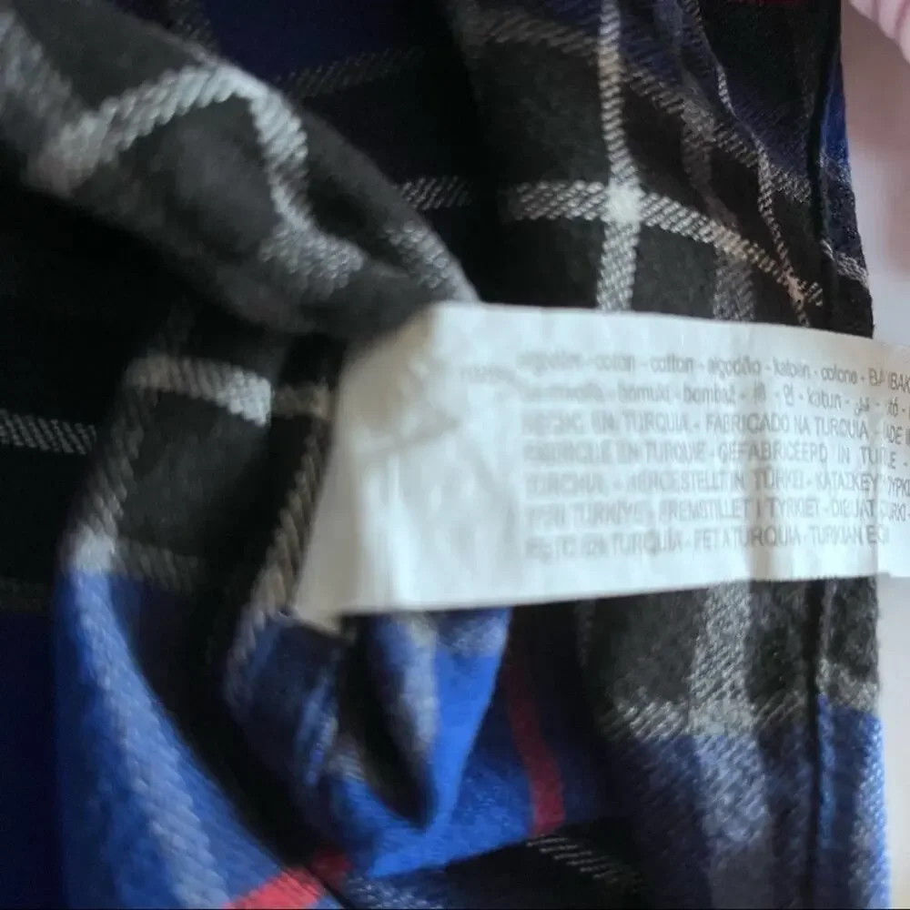 Zara boys blue plaid flannel button up shirt size 10